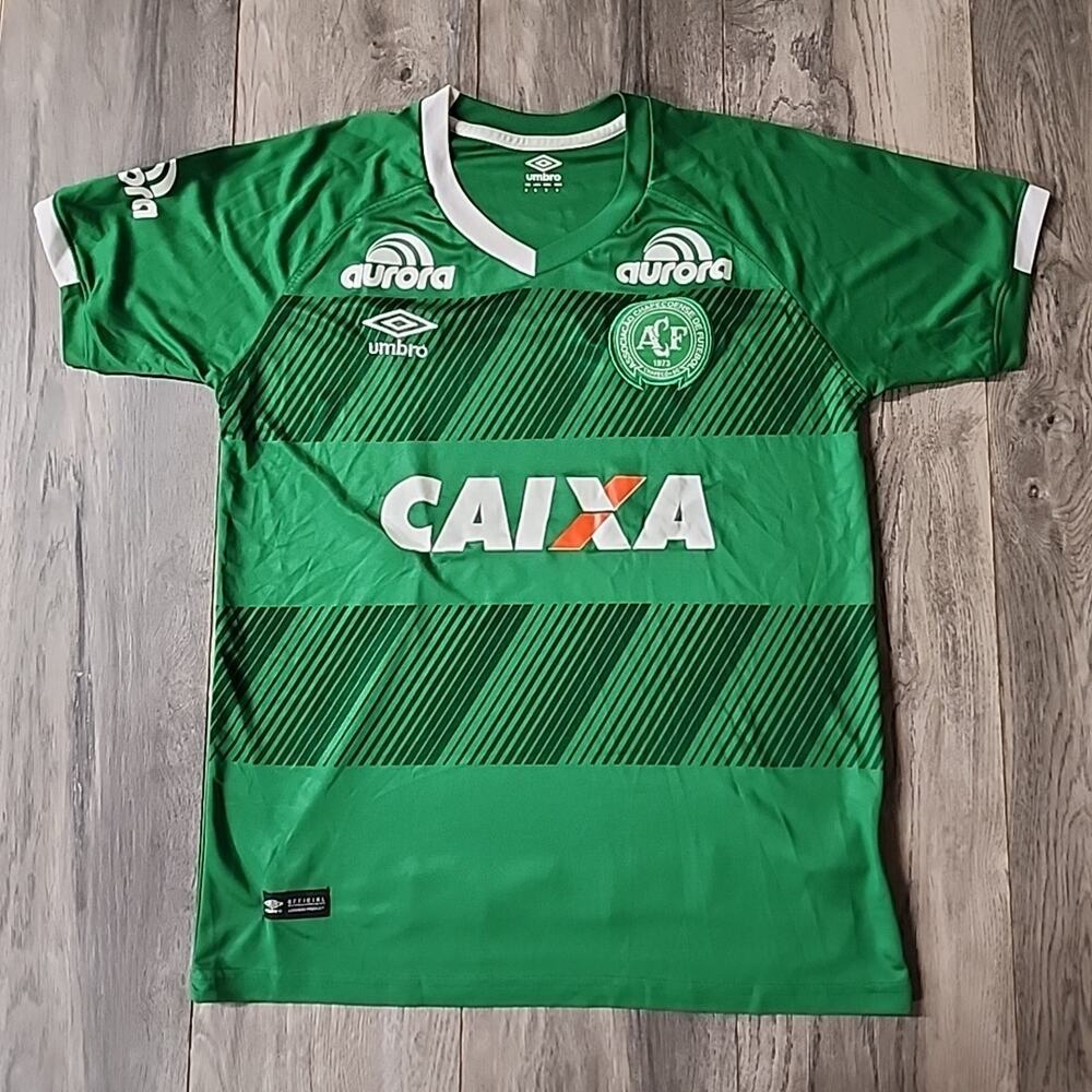 Umbro Chapecoense Home 2016 Soccer Short Sleeve Green Jersey - SZ S